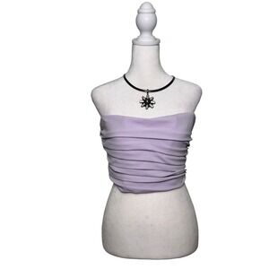 Zara Ruched Bustier Crop Top Lilac Women's Size Small NWT